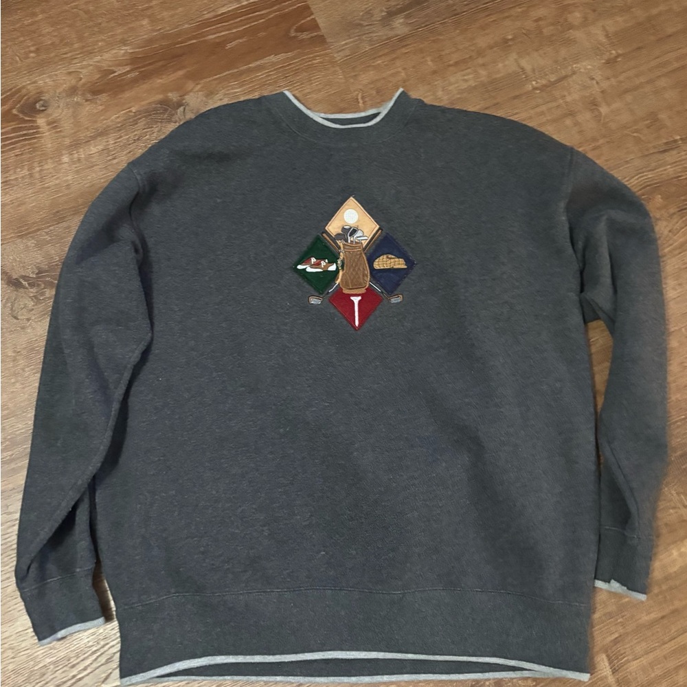 Vintage MCcc Sportswear Men's Golf Theme Sweatshirt XL Preppy Resort Grandpa